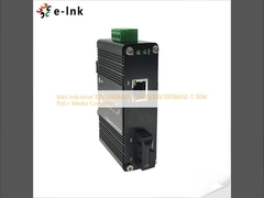 Mini Industrial 100/1000BASE-X đến 10/100/1000BASE-T 30W PoE+ Media Converter