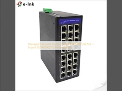 Chuyển đổi Ethernet 16 cổng công nghiệp được quản lý 10/100/1000T 802.3at PoE + 8 cổng 10/100/1000T