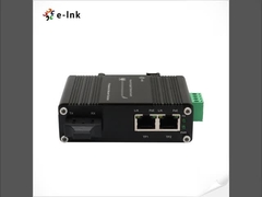 Bộ chuyển đổi truyền thông PoE + Mini Industrial 1-Port 100Base-FX đến 2-Port 10/100Base-T 30W với 12 ~ 48VDC Term