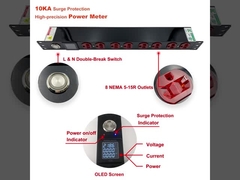 Đơn vị phân phối điện 19 inch 1U 8 cổng với Gen 3 thay thế module bảo vệ dư thừa