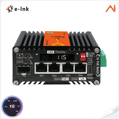 Latest company news about E-link LNK-AIMC104 Series: Bộ chuyển mạch thông minh AI công nghiệp mini từ Non-PoE đến PoE++ 90W
