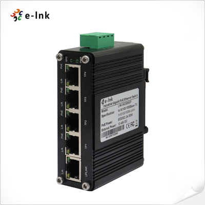 Bộ chuyển mạch Ethernet công nghiệp mini 4 cổng Gigabit 802.3at PoE với 1 cổng đường lên
