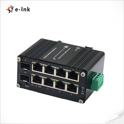 PoE Switch 8 cổng 10/100/1000T 802.3at 30W đến 2-cổng 100/1000X Din Rail Managed Switch
