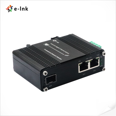 Fiber Gigabit Media Converter Công nghiệp 2-Port 10/100/1000T 802.3at 60W đến 1-Port 100/1000X SFP