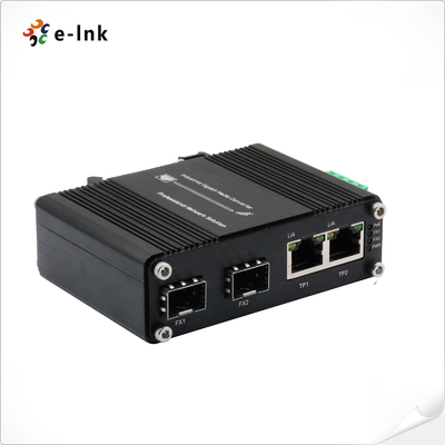 Industrial Ethernet Switch 2 Port 10/100/1000T đến 2 Port 10/100/1000X SFP Fiber