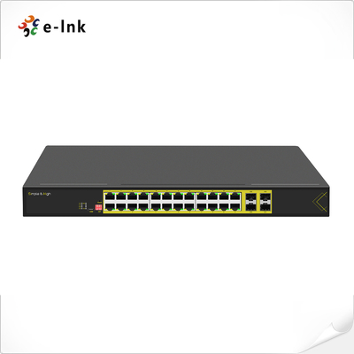 Bộ chuyển mạch PoE 24 cổng 10/100/1000T 802.3at L2 Quản lý gắn rack 1U với 4 cổng quang Gigabit SFP 1000X