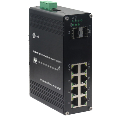 Managed Ethernet Switch Industrial 8 Port 10/100/1000T Gigabit to 2-Port 1000X SFP Fiber