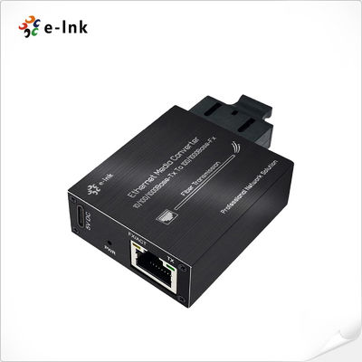 Micro type 10/100/1000Base-Tx to 100/1000Base-Fx 5VDC input power Ethernet Media Converter