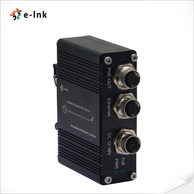 EN50155 Công nghiệp 1 cổng 10/100/1000 PoE Injector với đầu ra 30W, đầu nối M12