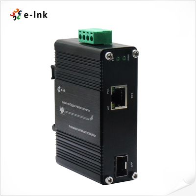 Mini Industrial 1-Port 100/1000X SFP đến 1-Port 10/100/1000T 60W PoE++ Media Converter