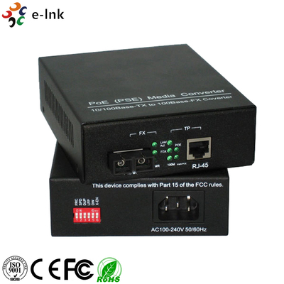 PoE (PSE) 10/100Base-TX đến 100Base-FX Media Converter
