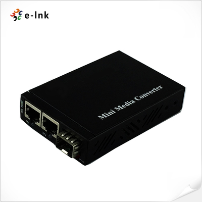 Mini 2x 10/100/1000Base-T RJ45 đến 1x 1000Base-X SFP Slot Gigabit Ethernet Media Converter