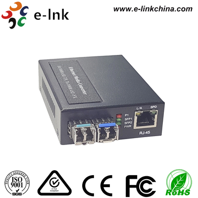 Chuyển đổi phương tiện truyền thông 1x10/100BASE-T sang 2x100BASE-X SFP với nguồn điện tích hợp