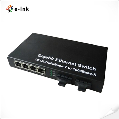 Bộ chuyển đổi phương tiện 10/100/1000M 4 cổng TX + 2 cổng FX(SC) Fiber Switch