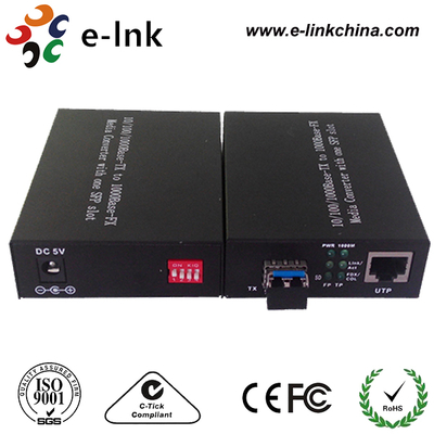 Bộ chuyển đổi phương tiện Gigabit Ethernet 10/100/1000M khe SFP với công tắc DIP
