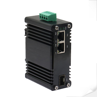 Mini Industrial 1-Port 100/1000X SFP đến 2-Port 10/100/1000T 30W PoE + Media Converter