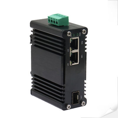 Mini Industrial 1-Port 100/1000X SFP đến 2-Port 10/100/1000T Ethernet Media Converter