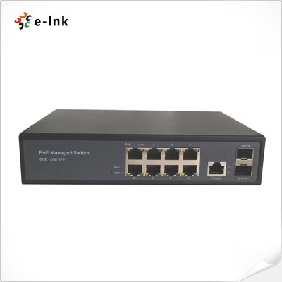 Bộ chuyển mạch 8 cổng Gigabit + 2 cổng SFP tự động nhận IEEE 802.3af/at POE/POE+ và 24V POE thụ động