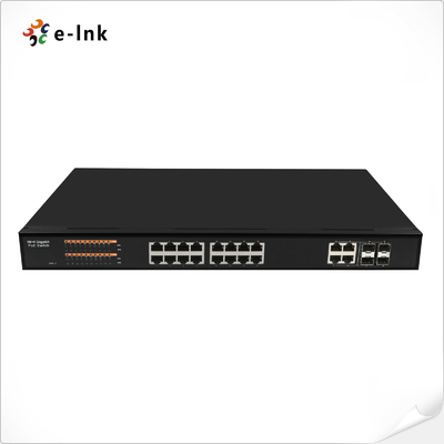 Khởi động 16-Port 10/100/1000T 802.3at PoE + 4-Port 100/1000 SFP Combo Ethernet Switch