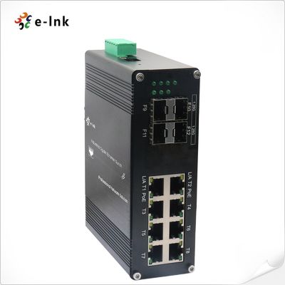 Bộ chuyển mạch Ethernet được quản lý L2+ 8 cổng 10/100/1000T 802.3at PoE + 4 cổng 1000X SFP công nghiệp