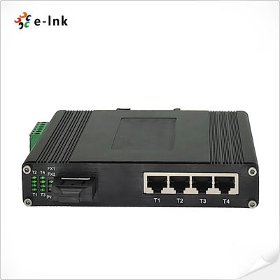 Industrial 4-Port 10/100/1000T 802.3at PoE + 1-Port 100/1000BASE-X Ethernet Switch