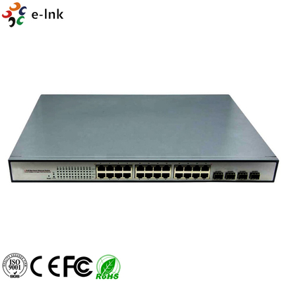 Bộ chuyển mạch Ethernet từ sợi quang sang đồng 10/100/1000Mbps PoE-PSE: 4 SFP + 24 PoE