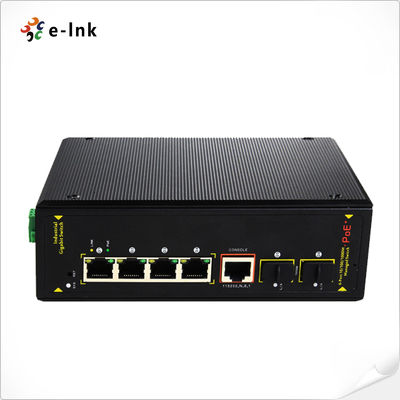 Công nghiệp không quản lý 4-cổng 10/100/1000T UPoE (60W công suất cao) + 2-cổng 1000X SFP Ethernet Switch