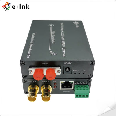 12G-SDI sang chuyển đổi sợi với Gigabit Ethernet và 2Ch Backward RS485 với khả năng truyền dài lên đến 80 km