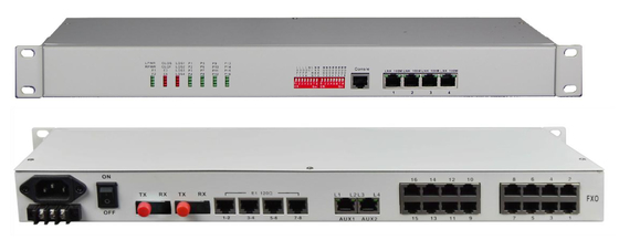 Bộ ghép kênh quang 8/16-Ch FXO/FXS + 8-Ch E1 + 4-Ch 10/100M ETH + 4-Ch RS232/422/485