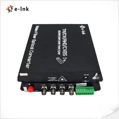 4Ch 5MP HD-Video 4-in-1 Video Fiber Converter Thông qua các chỉ số LED để thông báo chế độ chức năng của nó