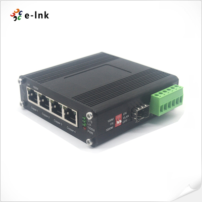 Công nghiệp 4-port 10/100/1000Base-T + 1-port 100/1000Base-X SFP Ethernet Switch với đầu vào 110 ~ 230VAC