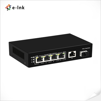 4-port 10/100/1000BASE-T PoE và 1-port Gigabit TP/SFP Uplink Ethernet Switch