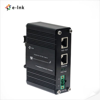 Bộ phun PoE+ 2.5G công nghiệp, đầu vào DC 12-48V, Gigabit Ethernet, gắn DIN Rail/Treo tường