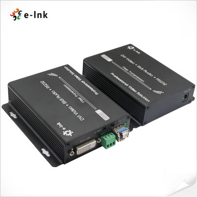 DVI Fiber Optic Extender Audio RS232 20km HDCP 1.2 1920x1200 Bidirectional