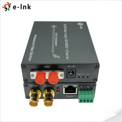 Bộ chuyển đổi cáp quang 12G-SDI với Gigabit Ethernet, 2 kênh RS485, truyền 4K 80km