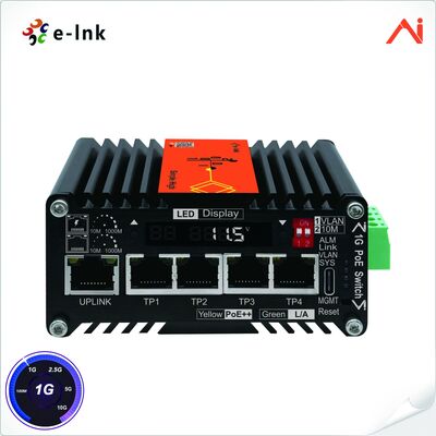 quality 4-Port 10/100/1000Base-T IEEE802.3at PoE+ 30W đến 1-Port 10/100/1000Base-T Uplink Mini Industrial AI Smart Managed PoE+ Ethernet Switch với Hệ thống tăng điện áp factory