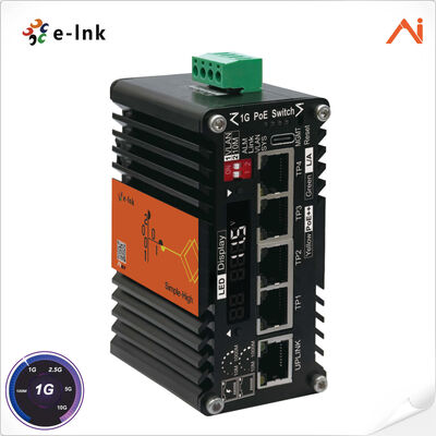 quality 4-Port 10/100/1000Base-T IEEE802.3bt PoE++ 60W đến 1-Port 10/100/1000Base-T Uplink Mini Industrial AI Bộ chuyển mạch Ethernet PoE++ được quản lý thông minh với hệ thống tăng điện áp factory